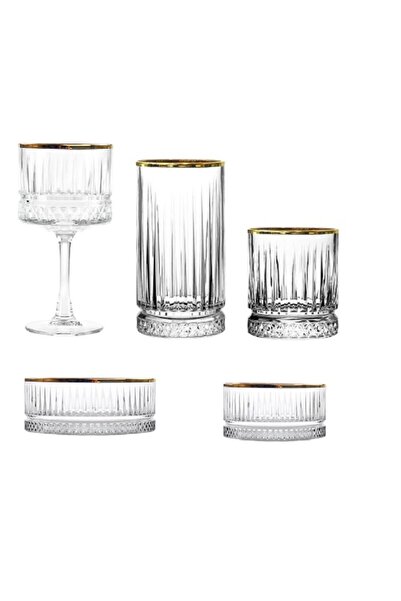 Paşabahçe Elysia Golden Touch Kadeh Meşrubat Su ve Çerezlik Seti 22 Parça