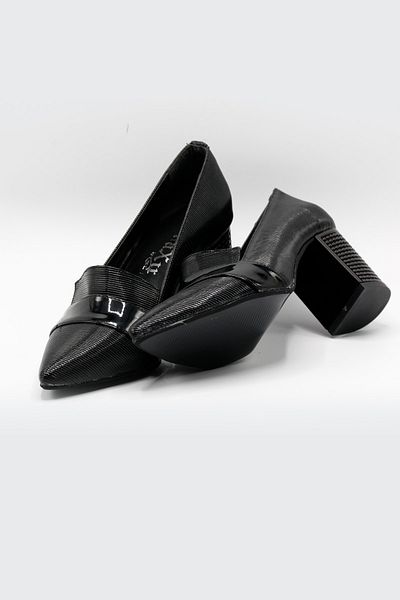 SHAXİR Pantofi de damă negri cu toc gros