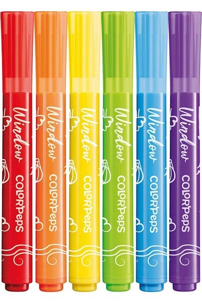 Maped Color Peps Felted Glass Paint Pen + Fiber Cloth 6 Colors3154148448204