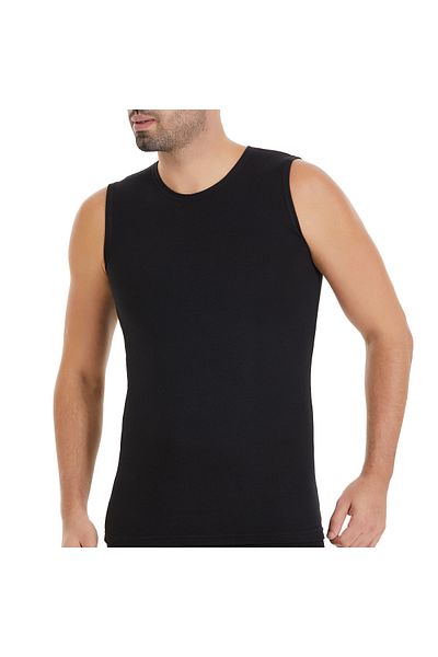 Yıldız Çamaşır Men's Black Modal Zero-Coloured Tank Top 2 Pieces