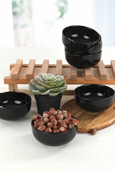 Keramika Siyah Bulut Çorba Kasesi 12 cm 6 Adet