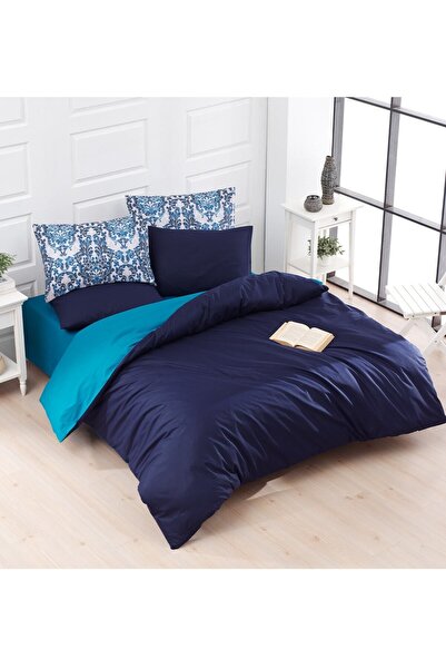 CHARLOTTE Синій дамаск - односпальний комплект постільної білизни