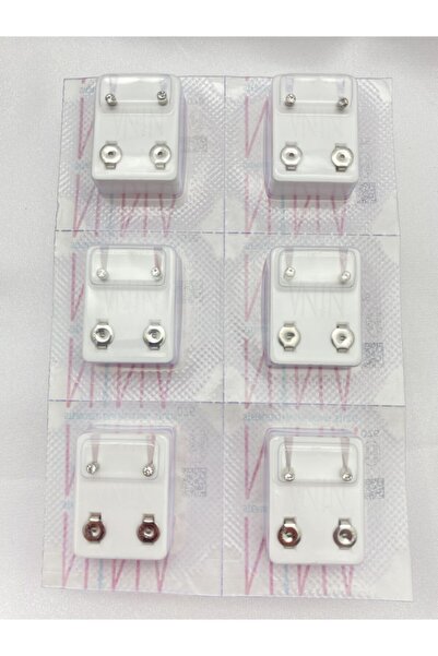 elittrendshop Mini Boy 6 Çift Steril Tragus Kıkırdak Delme Küpesi Nina Crystal Cerrahi Çelik Küpe