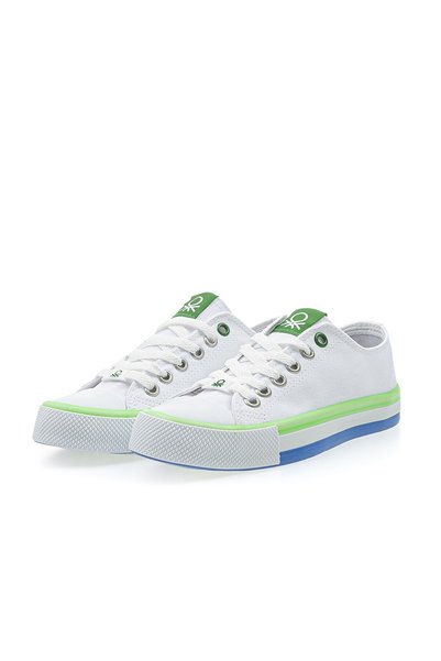 United Colors of Benetton Women's White-green Sneakers 30176