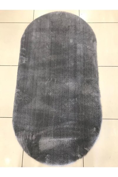 SARAR HALI Dinarsu Peluş Antrasit Oval Halı