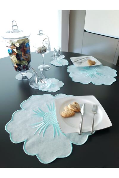 Tanem Home Набір сервірувальних серветок з квітковим візерунком, серветки для коктейлів, імпортний льон