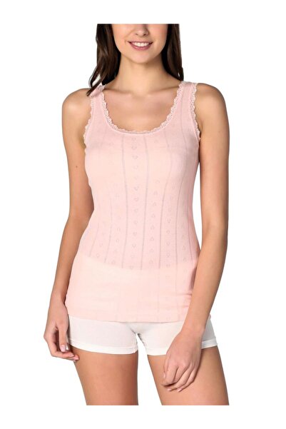 Tutku Women's Jacquard Wide Strap Undershirt 6 Piece 0201