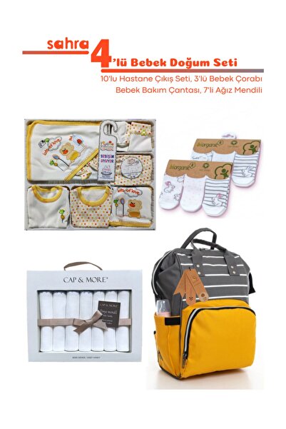 Sahra 4'lü Büyük Hastane Çıkış Ve Doğum Seti(10’lu Hastane Çıkış-bebek Bakım ...