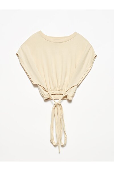 Dilvin Γυναικείο Δαντελένιο T-Shirt μέσης