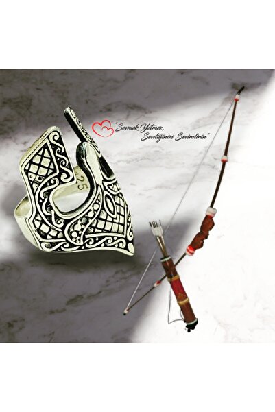 Sima Silver Gu?mu?s? Tasarım Oksitli Maske Miğfer Figürlü Okçu Zihgir Otantik...