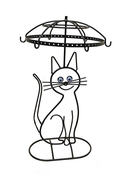 Ferforje Naz tasarım Naz Tasarım Ferforje Dekorasyon Kedi Objeli Takı Askılığ...