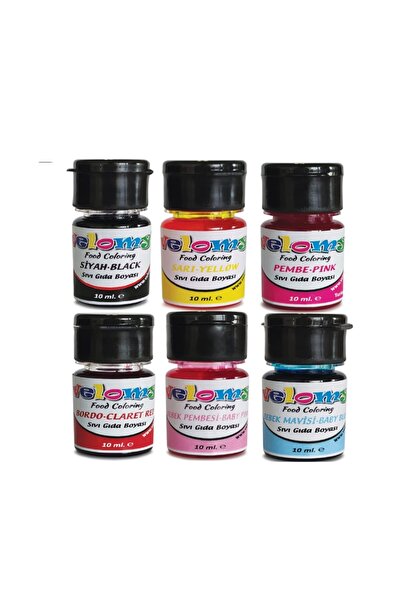velomy Gıda Boyası Sıvı 10 Gr Likit Gıda Boyası 6 Li Set
