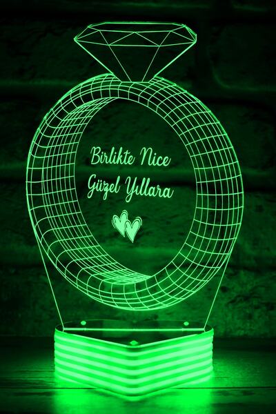 Hediye Kovanı مصباح LED ثلاثي الأبعاد على شكل حلقة