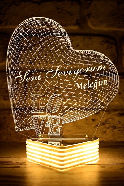 Hediye Kovanı أنا أحبك 3D القلب هدية مصباح الحبيب