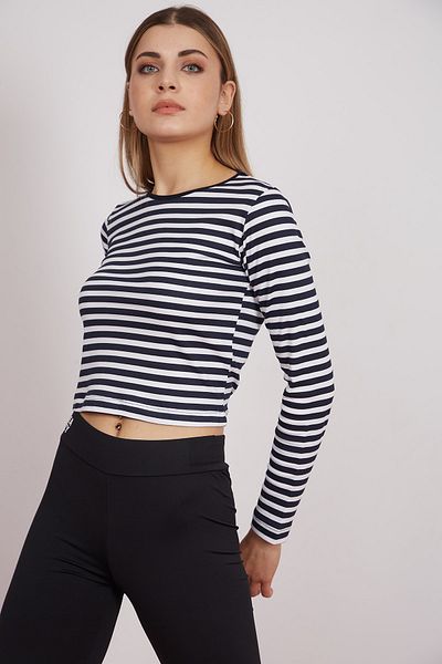 Eazy Co Crop Top pentru femei Eazy Striped
