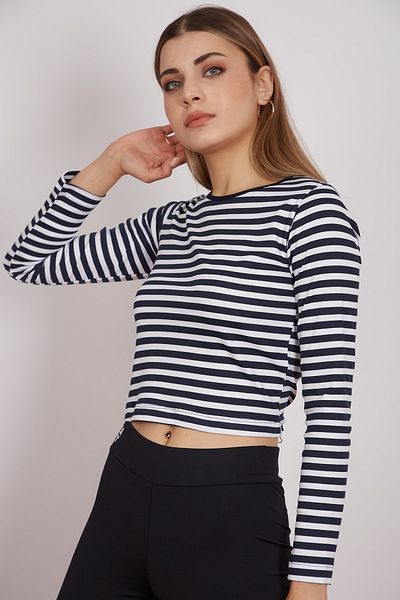 Eazy Co Crop Top pentru femei Eazy Striped