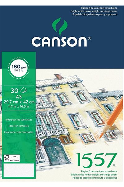 Canson 1557 180 جرام.20yp.كراسة الرسم A3