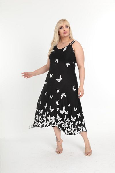 Mezura Women's Strappy Summer Combed Cotton Viscose Dress