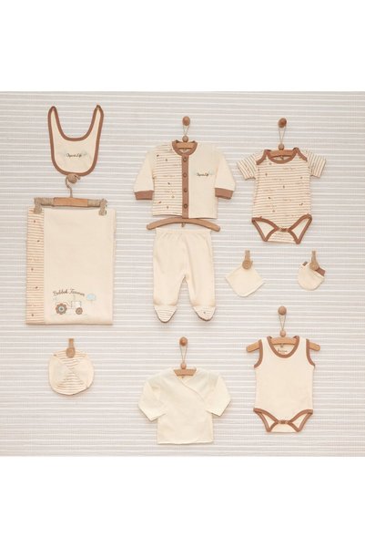 Nenny Baby Organik Naturel 10'lu Hastane Çıkış Seti Hadiyelik Bebek