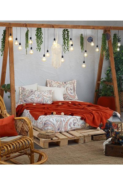 Zeynep Home Boho Chic Double Pompom Blanket Set