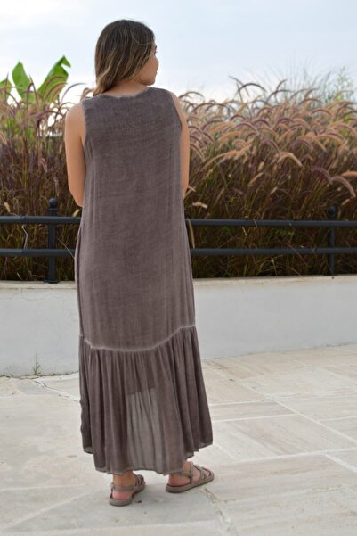 Bohemian Women's Brown Natural Long Dress