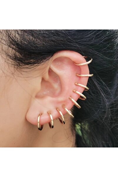 TakıConcept Deliksiz Fake Sahte Piercing Gold Rengi Kulak Dudak Burun Tüm Bölge 2 Adet