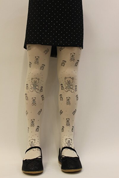 VEMMA Baby Girl White Micro Patterned Pantyhose