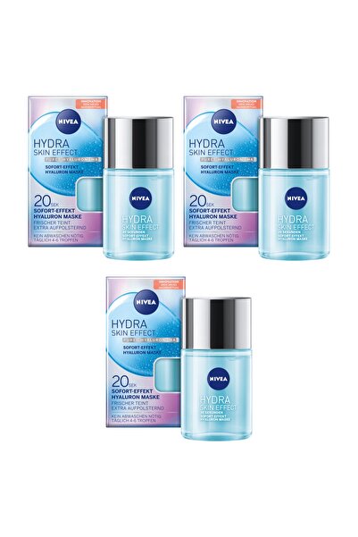NIVEA قناع هيدرا سكين إفكت الفوري في 20 ثانية قناع سائل 100 مل × 3 قطع