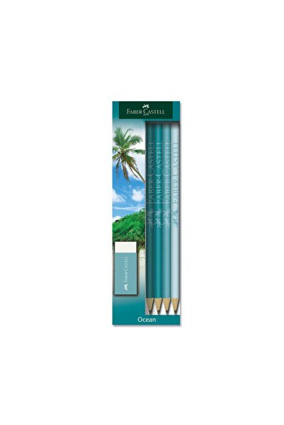 Faber Castell Faber Ocean Kurşun Kalem 4 Lü Set Silgi Hediyeli (5248113031)