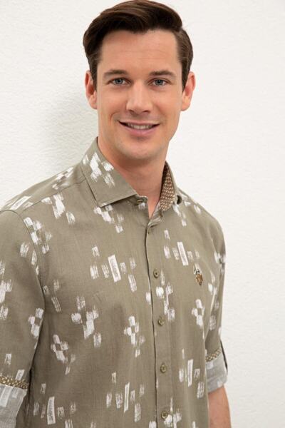 U.S. Polo Assn. Η.Π.Α. Ανδρικό πουκάμισο Polo Regular Fit 1227887 Hydra 027 Khaki