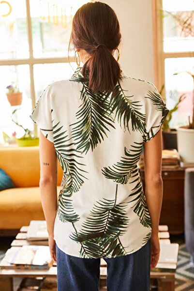 Olalook Жіноча екрю-зелена пальмова кажанка Сорочка