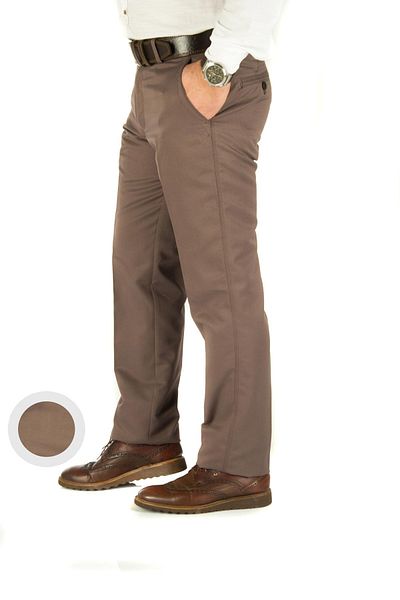 wontilotte Men's Max Brown Plain Linen Trousers 3