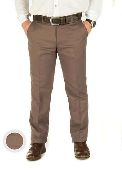 wontilotte Men's Max Brown Plain Linen Trousers 3