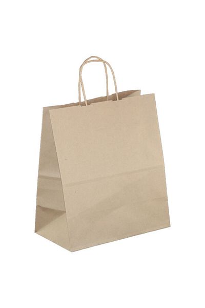 Kraftürkiye Χάρτινη τσάντα Kraft με Στριφτή Λαβή 20x10x22 εκ. 250 Τεμάχια