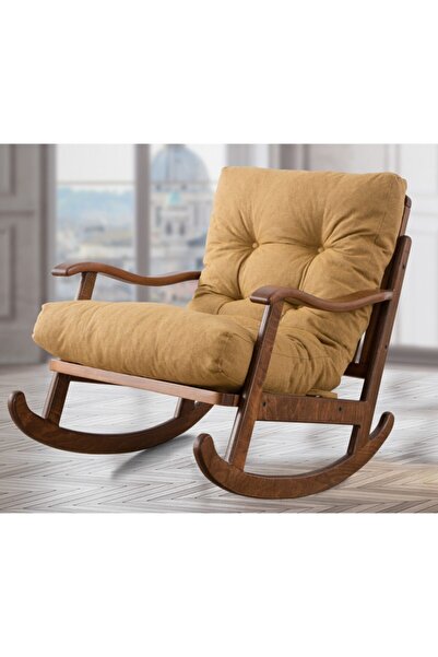 YASÜ Sallanan Sallanır Koltuk Ahşap Dinlenme Baba Emzirme Kitap Tv Koltuğu Ke...