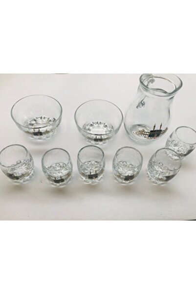 İslam Yayın Hediyelik Cam Zemzem Takımı 9 Parça Kabeli Model