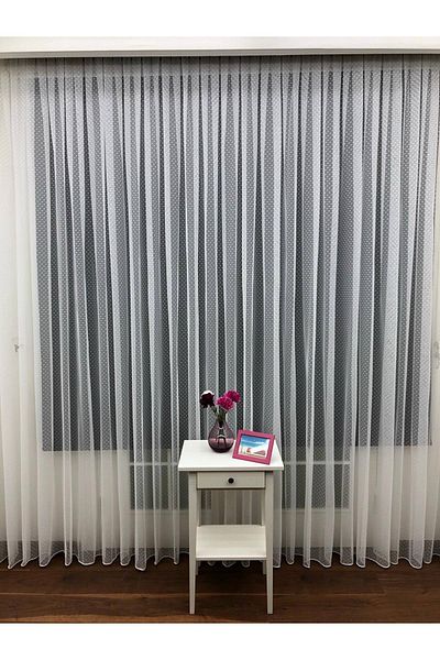 Esse Home Mini Polka Dot Tulle Curtain, 350x260, Sparse Pleat, 1/2