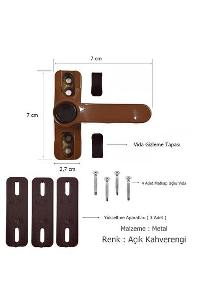 EYM 5 Pcs PVC Window Child Safety Burglar Security Lock With Button Light Brown