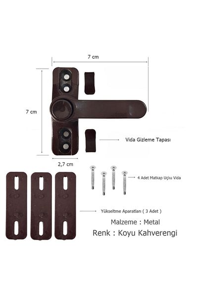 EYM Pvc Pimapen Door Window Safety Child Security Lock With Button Dark Brown
