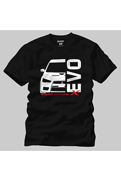 Crazy Чоловіча чорна футболка з принтом Mitsubishi