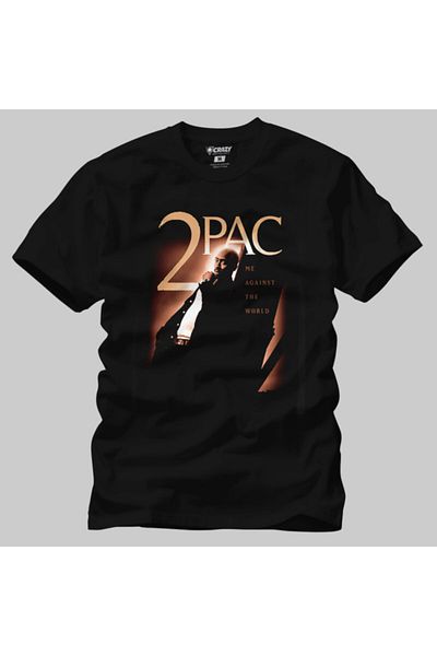 Crazy Ανδρικό μπλουζάκι μαύρο Tupac με στάμπα