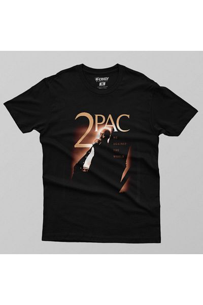 Crazy Ανδρικό μπλουζάκι μαύρο Tupac με στάμπα