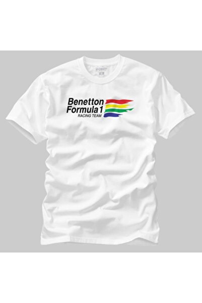 Crazy Benetton Formula Логотип Чоловіча біла футболка
