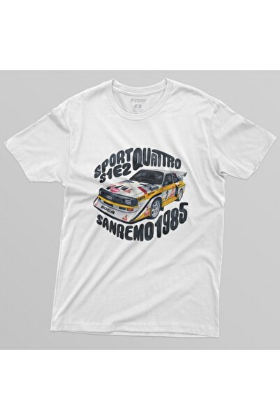 Crazy Tricou alb Audi Sport S1e2 Quattro pentru bărbați