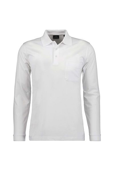 Ragman Herren Langarm-Poloshirt - Soft Knit Polo Knopf Langarm, Baumwollmischung, Knopfleiste, Easy