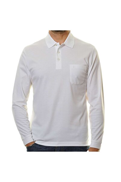 Ragman Herren Langarm-Poloshirt - Soft Knit Polo Knopf Langarm, Baumwollmischung, Knopfleiste, Easy