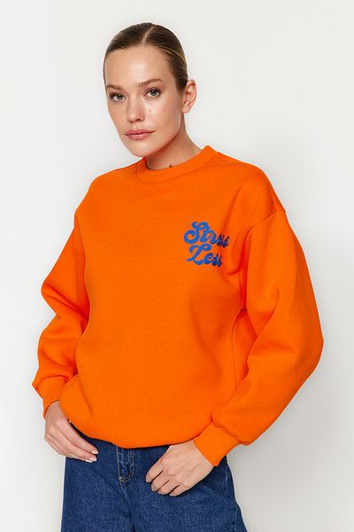 Shop Orange Sweatshirt Glamorous Cheerful Trendyol