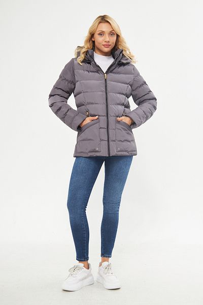 DYNAMO Women's Smoked Puffer Jacket with Removable Hood 5014