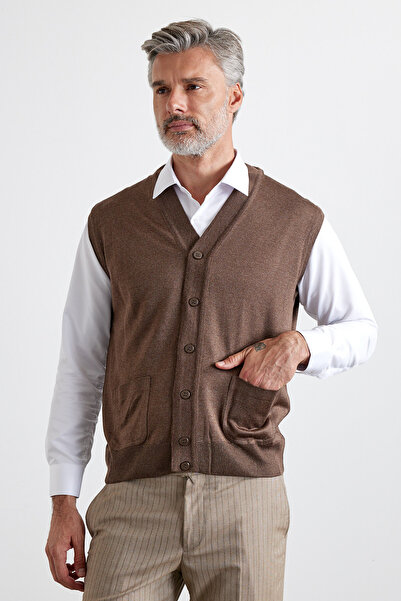 Livio Ferri Класически трикотажен елек с джоб и копчета