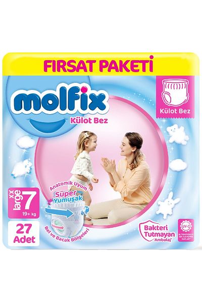 Molfix Size 7 Opportunity Package - Panty Diapers 19+ kg 27 Pieces